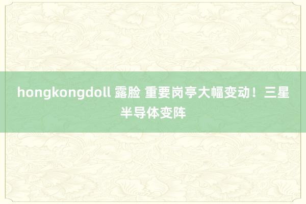 hongkongdoll 露脸 重要岗亭大幅变动！三星半导体变阵
