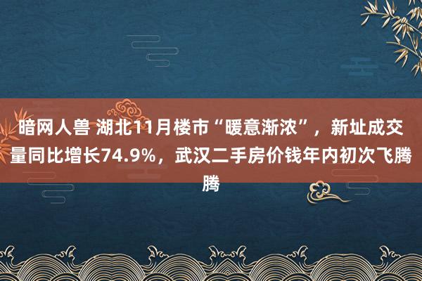 暗网人兽 湖北11月楼市“暖意渐浓”，新址成交量同比增长74.9%，武汉二手房价钱年内初次飞腾
