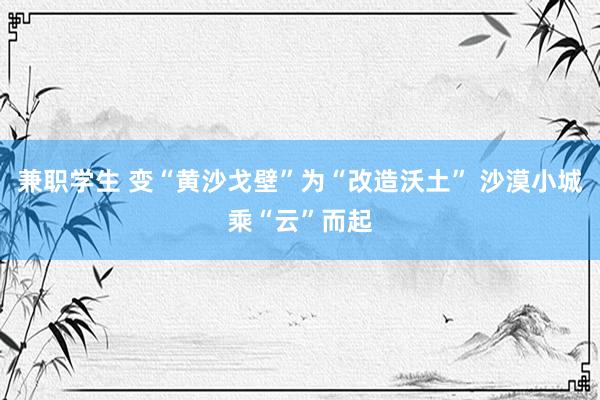 兼职学生 变“黄沙戈壁”为“改造沃土” 沙漠小城乘“云”而起