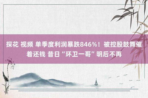 探花 视频 单季度利润暴跌846%！被控股鼓舞催着还钱 昔日“环卫一哥”明后不再