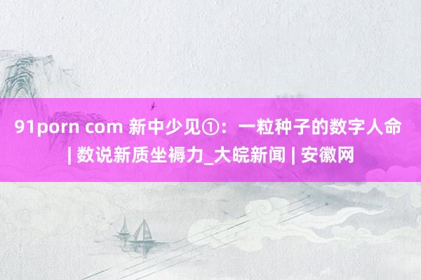 91porn com 新中少见①：一粒种子的数字人命 | 数说新质坐褥力_大皖新闻 | 安徽网
