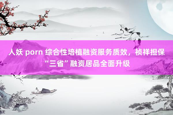 人妖 porn 综合性培植融资服务质效，祯祥担保“三省”融资居品全面升级
