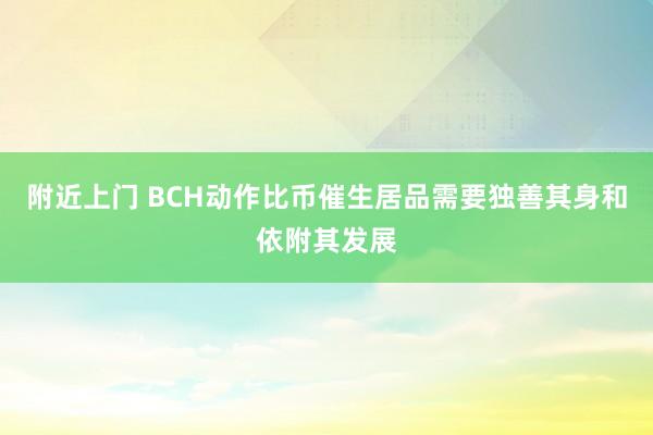 附近上门 BCH动作比币催生居品需要独善其身和依附其发展