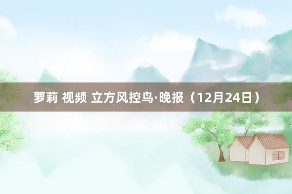 萝莉 视频 立方风控鸟·晚报（12月24日）