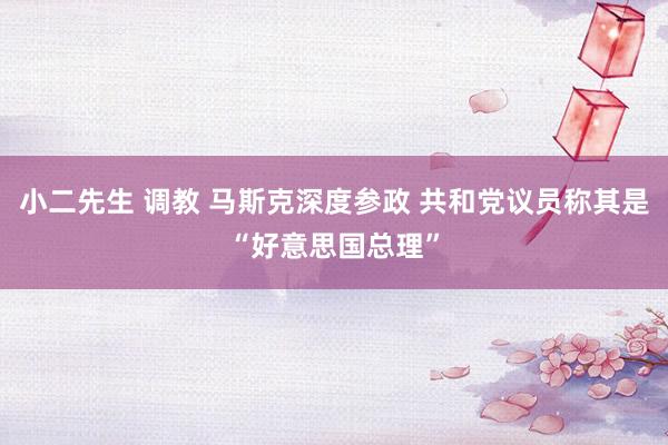 小二先生 调教 马斯克深度参政 共和党议员称其是“好意思国总理”