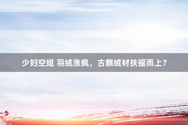 少妇空姐 羽绒涨疯，古麒绒材扶摇而上？