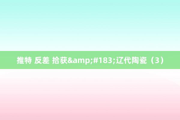 推特 反差 拾获&#183;辽代陶瓷（3）