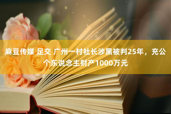麻豆传媒 足交 广州一村社长涉黑被判25年，充公个东说念主财产1000万元