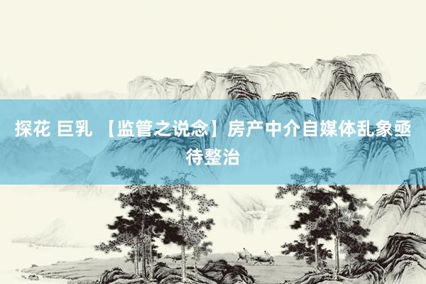 探花 巨乳 【监管之说念】房产中介自媒体乱象亟待整治